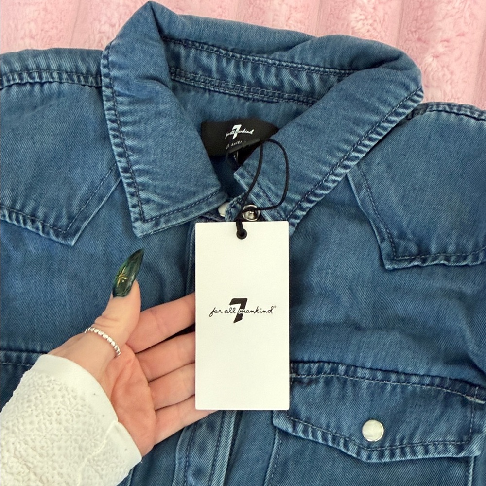 7 For All Mankind Denim Top - Picture 3 of 6